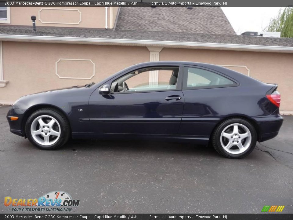 2003 Mercedes-Benz C 230 Kompressor Coupe Capri Blue Metallic / Ash Photo #11