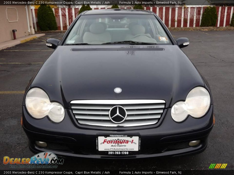 2003 Mercedes-Benz C 230 Kompressor Coupe Capri Blue Metallic / Ash Photo #12