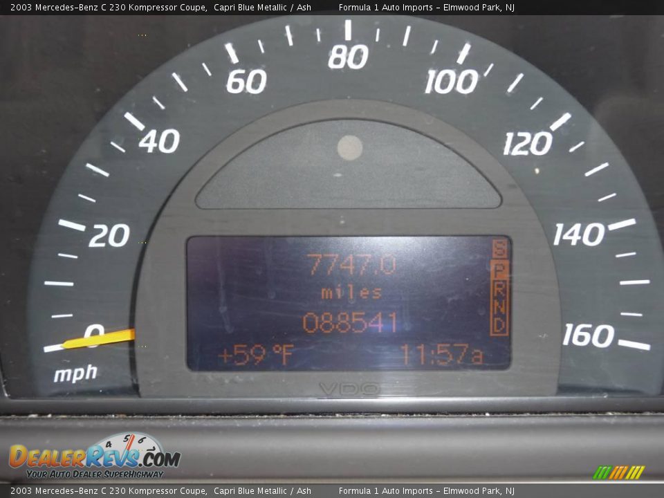 2003 Mercedes-Benz C 230 Kompressor Coupe Capri Blue Metallic / Ash Photo #14