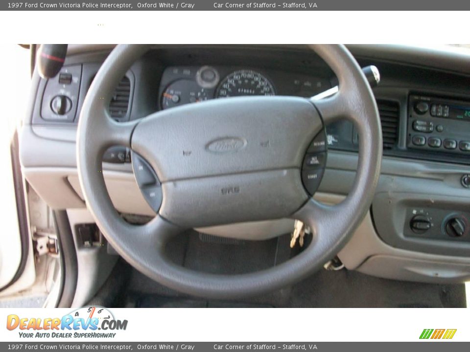 1997 Ford Crown Victoria Police Interceptor Oxford White / Gray Photo #12
