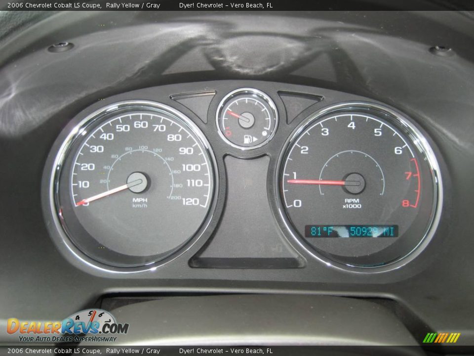 2006 Chevrolet Cobalt LS Coupe Rally Yellow / Gray Photo #11