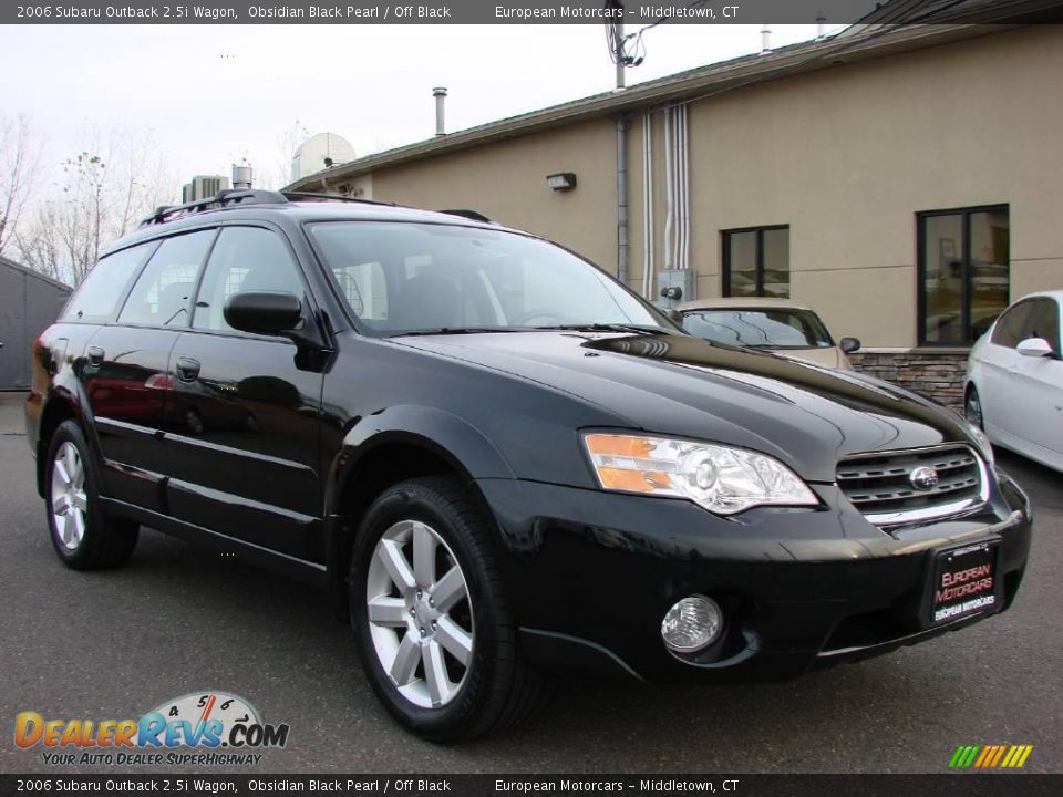 2006 Subaru Outback 2.5i Wagon Obsidian Black Pearl / Off Black Photo #6