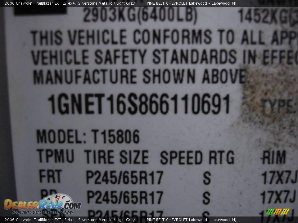 2006 Chevrolet TrailBlazer EXT LS 4x4 Silverstone Metallic / Light Gray Photo #15