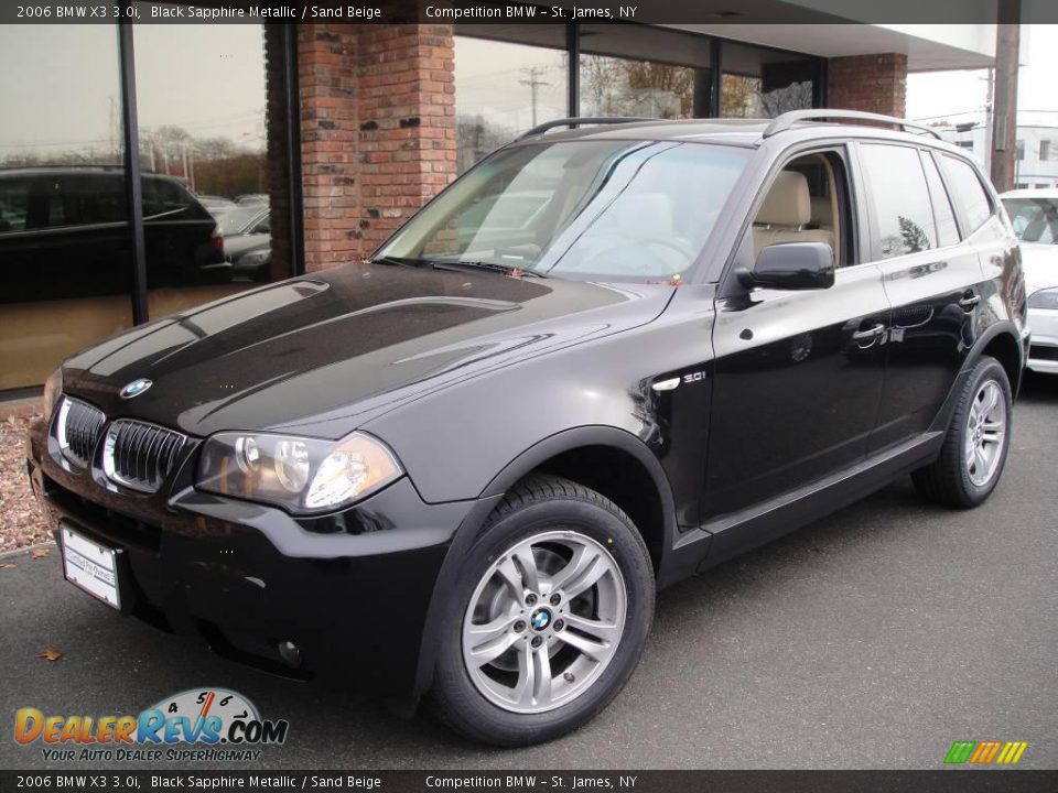 2006 BMW X3 3.0i Black Sapphire Metallic / Sand Beige Photo #1