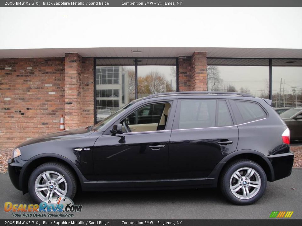 2006 BMW X3 3.0i Black Sapphire Metallic / Sand Beige Photo #3