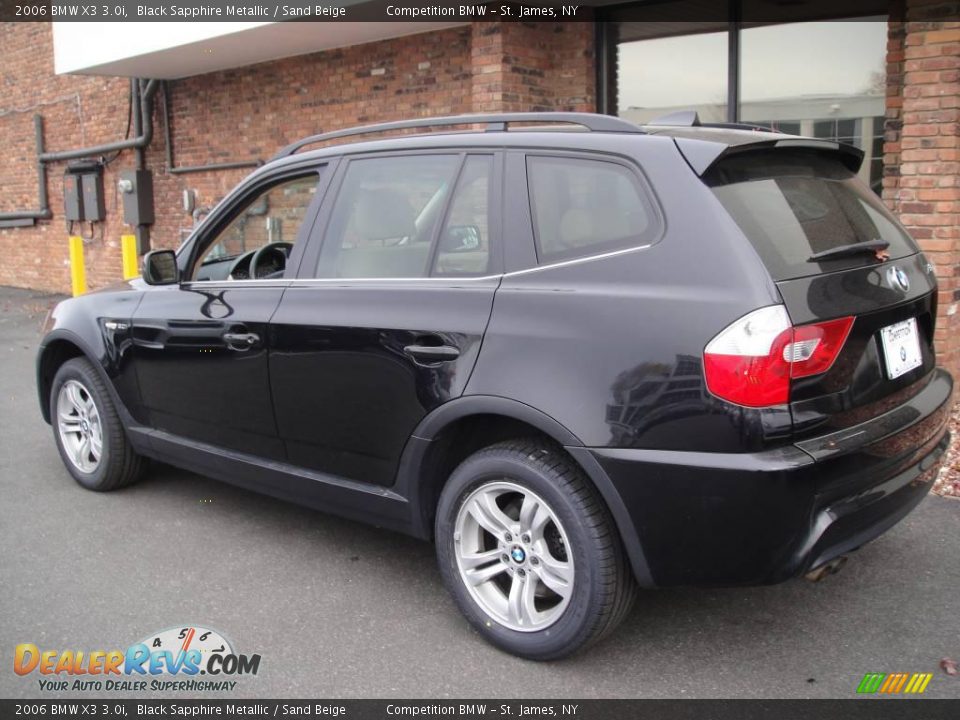2006 BMW X3 3.0i Black Sapphire Metallic / Sand Beige Photo #4