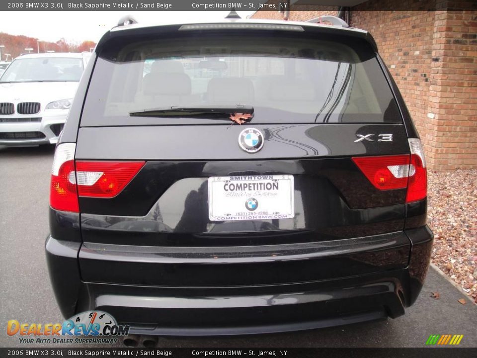 2006 BMW X3 3.0i Black Sapphire Metallic / Sand Beige Photo #5