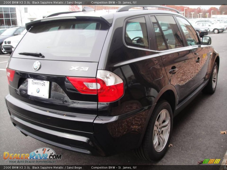 2006 BMW X3 3.0i Black Sapphire Metallic / Sand Beige Photo #6