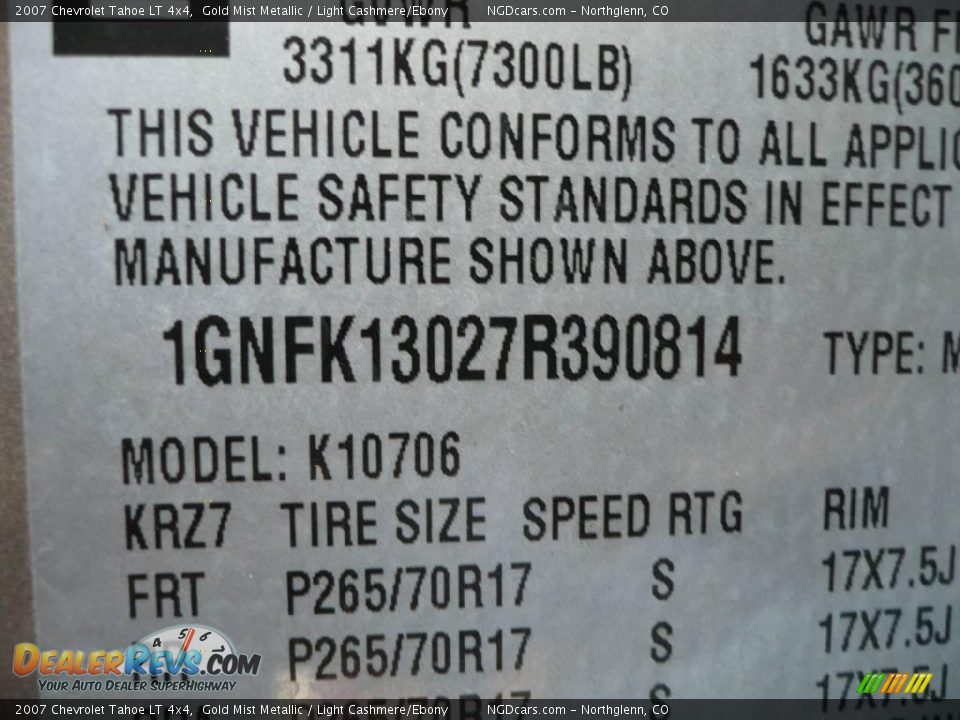 2007 Chevrolet Tahoe LT 4x4 Gold Mist Metallic / Light Cashmere/Ebony Photo #22