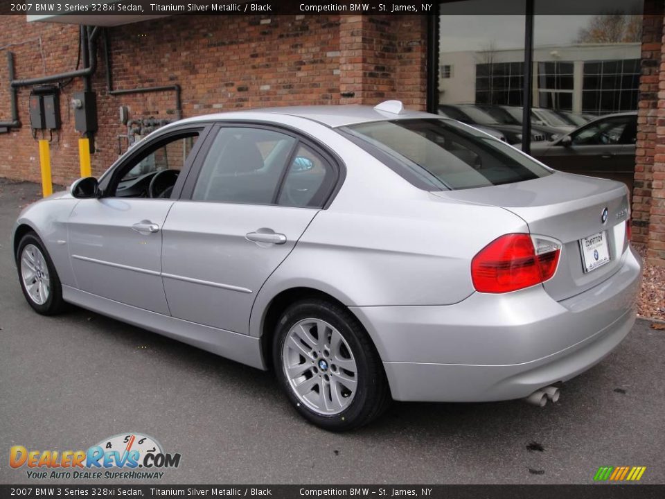 2007 BMW 3 Series 328xi Sedan Titanium Silver Metallic / Black Photo #4