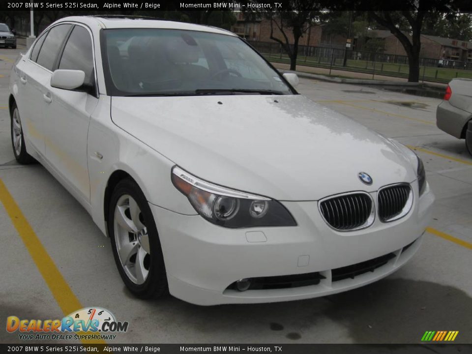 2007 BMW 5 Series 525i Sedan Alpine White / Beige Photo #4