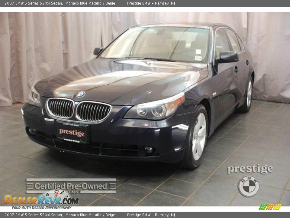 2007 BMW 5 Series 530xi Sedan Monaco Blue Metallic / Beige Photo #1