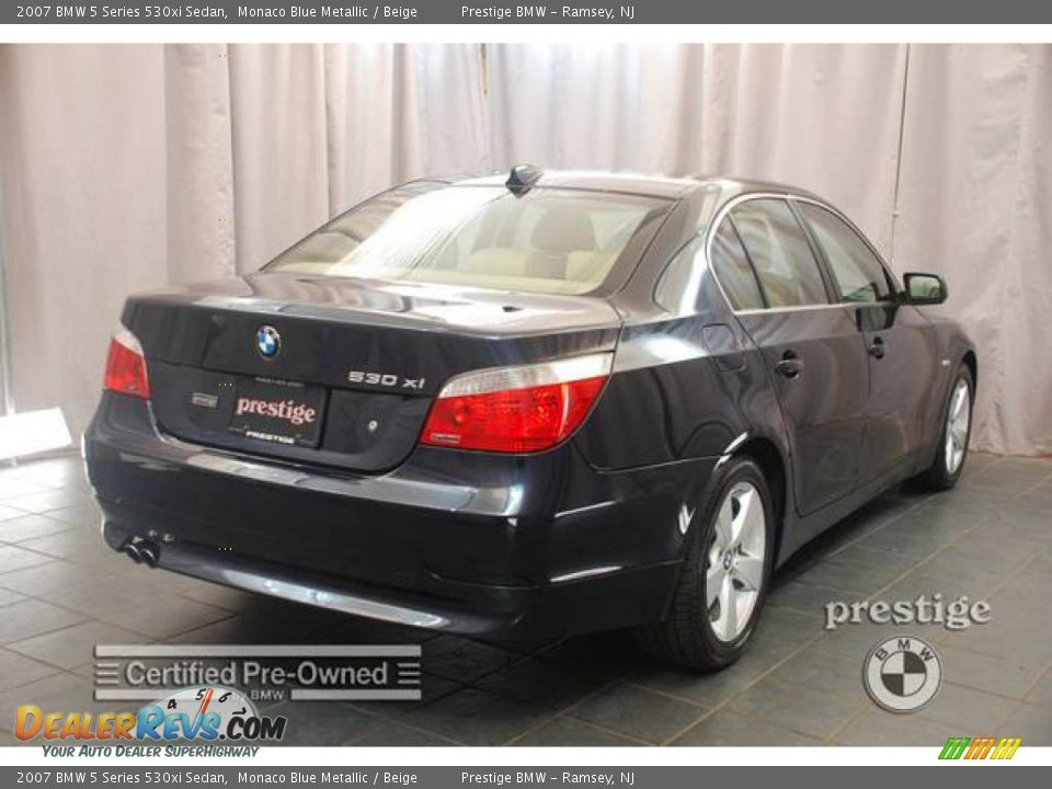 2007 BMW 5 Series 530xi Sedan Monaco Blue Metallic / Beige Photo #2