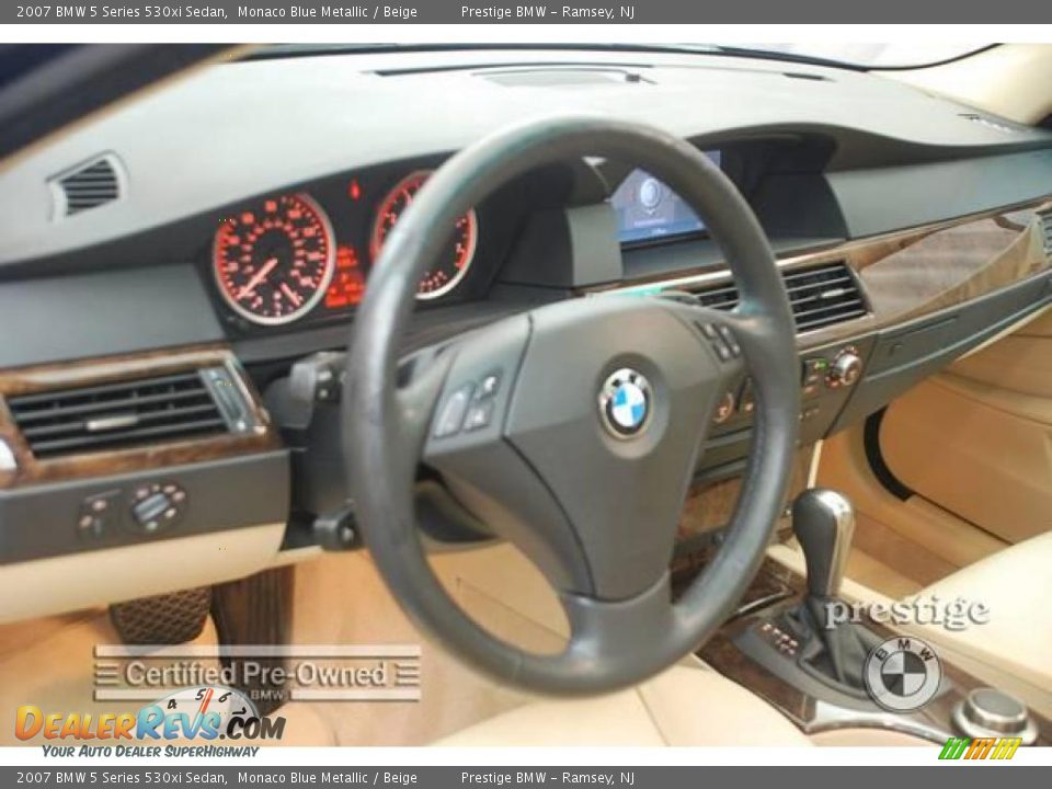 2007 BMW 5 Series 530xi Sedan Monaco Blue Metallic / Beige Photo #3