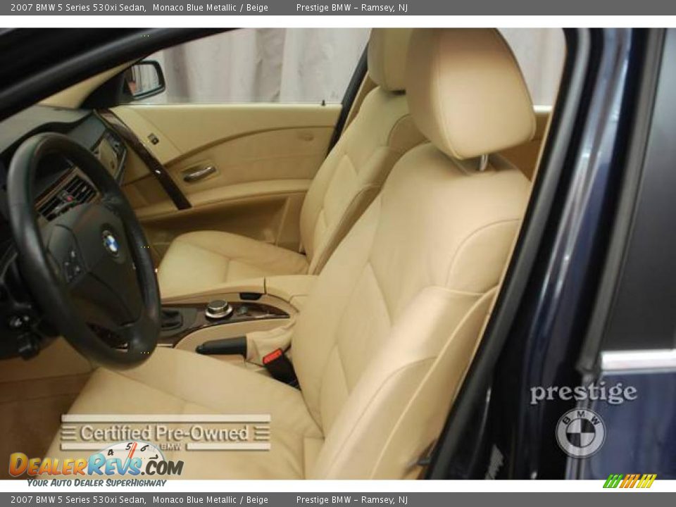 2007 BMW 5 Series 530xi Sedan Monaco Blue Metallic / Beige Photo #4