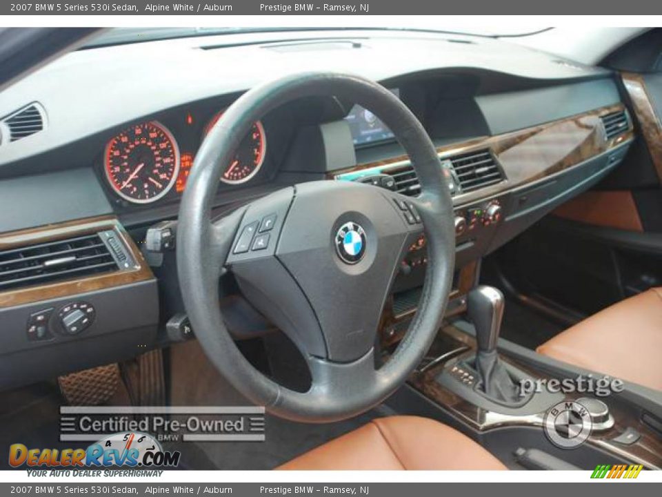2007 BMW 5 Series 530i Sedan Alpine White / Auburn Photo #4