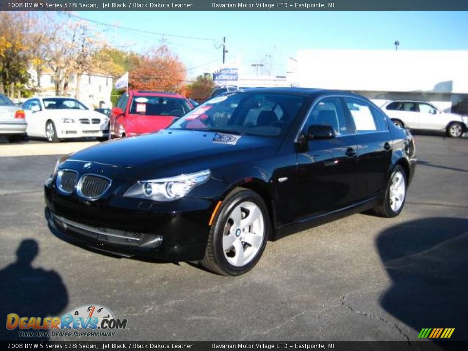 2008 BMW 5 Series 528i Sedan Jet Black / Black Dakota Leather Photo #1