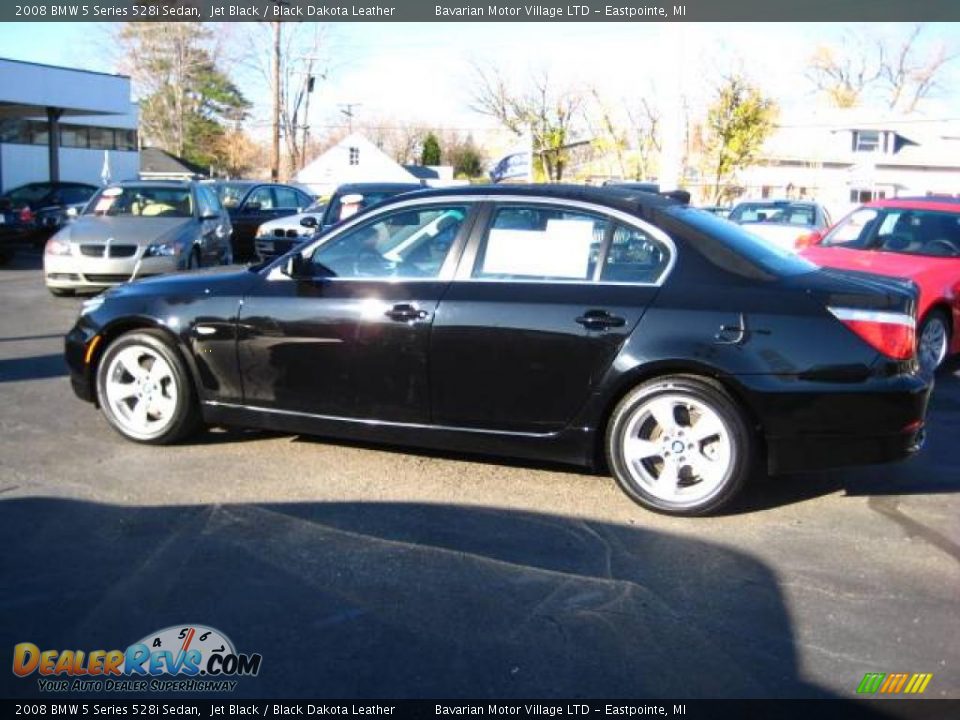 2008 BMW 5 Series 528i Sedan Jet Black / Black Dakota Leather Photo #2