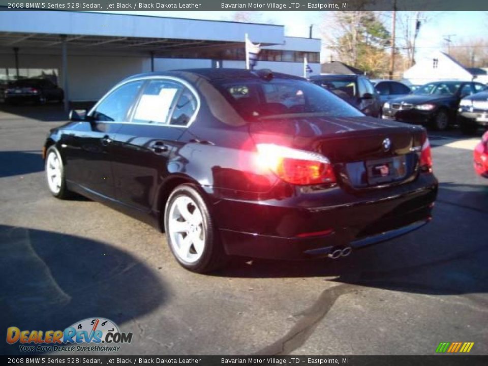 2008 BMW 5 Series 528i Sedan Jet Black / Black Dakota Leather Photo #3