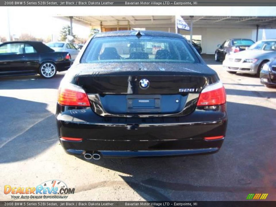 2008 BMW 5 Series 528i Sedan Jet Black / Black Dakota Leather Photo #4