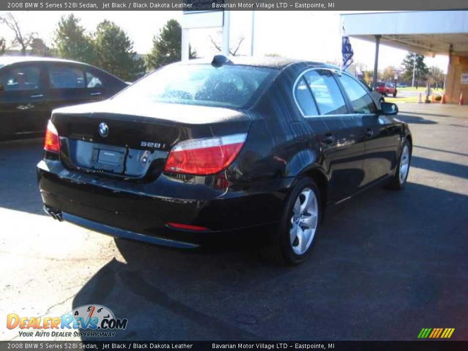 2008 BMW 5 Series 528i Sedan Jet Black / Black Dakota Leather Photo #5