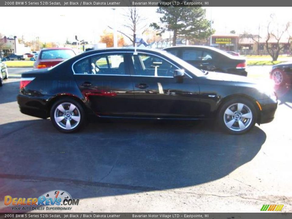 2008 BMW 5 Series 528i Sedan Jet Black / Black Dakota Leather Photo #6