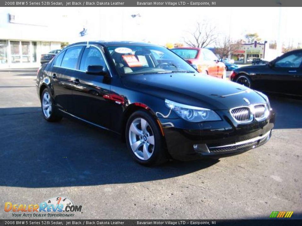 2008 BMW 5 Series 528i Sedan Jet Black / Black Dakota Leather Photo #7