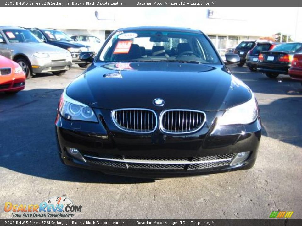 2008 BMW 5 Series 528i Sedan Jet Black / Black Dakota Leather Photo #8