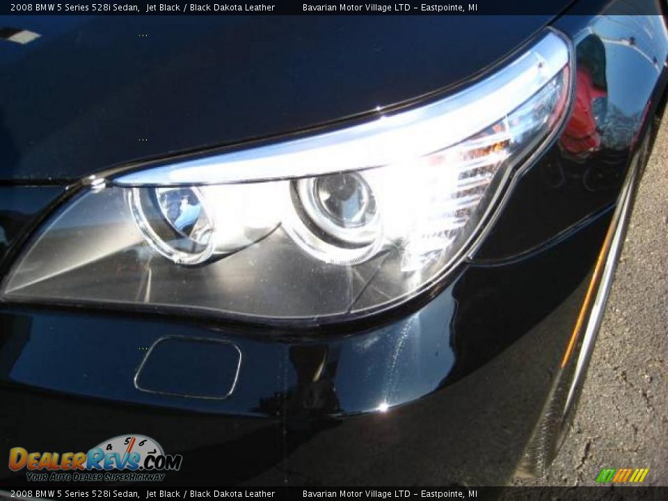 2008 BMW 5 Series 528i Sedan Jet Black / Black Dakota Leather Photo #9