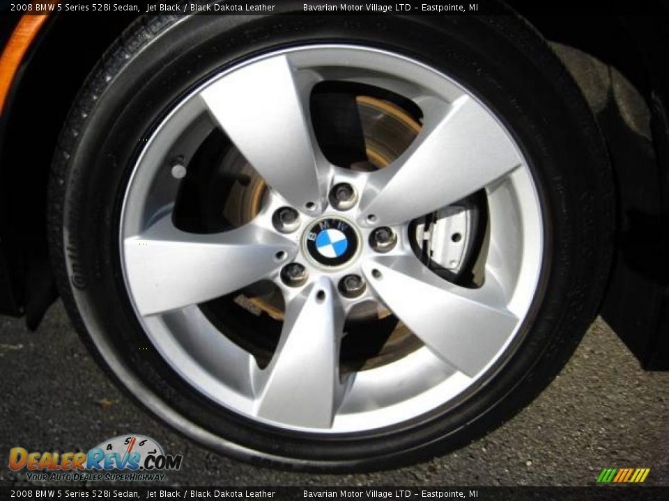 2008 BMW 5 Series 528i Sedan Jet Black / Black Dakota Leather Photo #10
