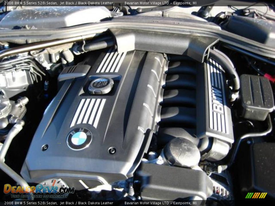 2008 BMW 5 Series 528i Sedan Jet Black / Black Dakota Leather Photo #12
