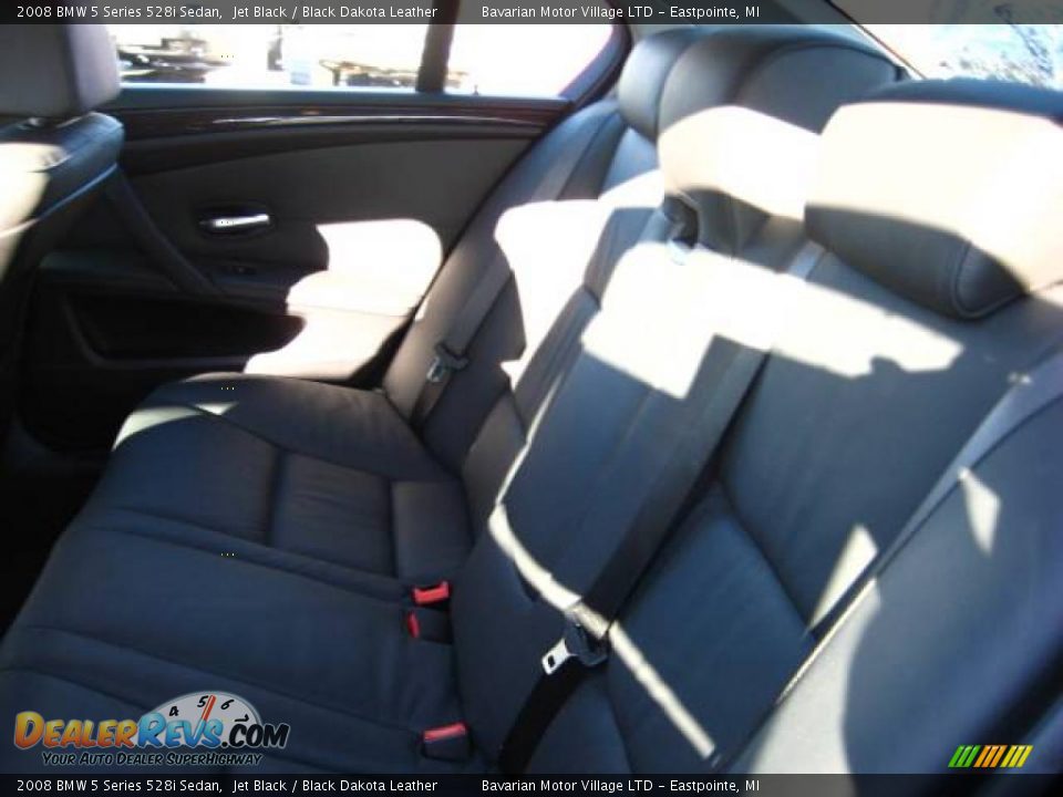 2008 BMW 5 Series 528i Sedan Jet Black / Black Dakota Leather Photo #15