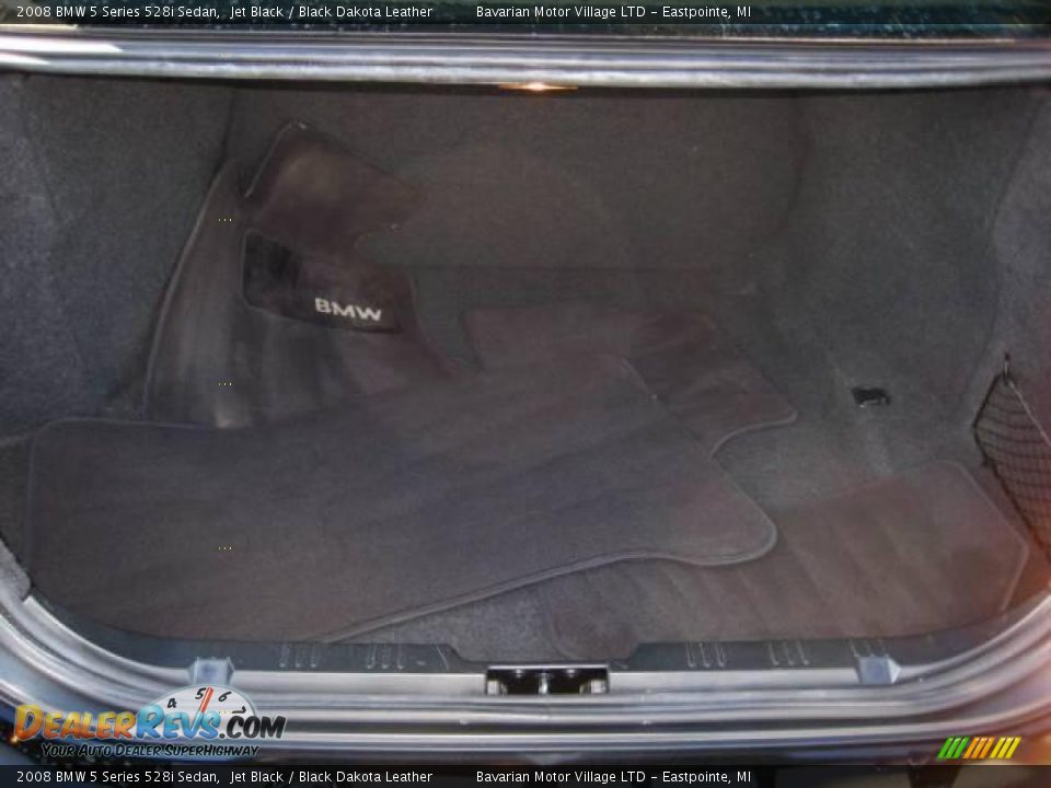 2008 BMW 5 Series 528i Sedan Jet Black / Black Dakota Leather Photo #16