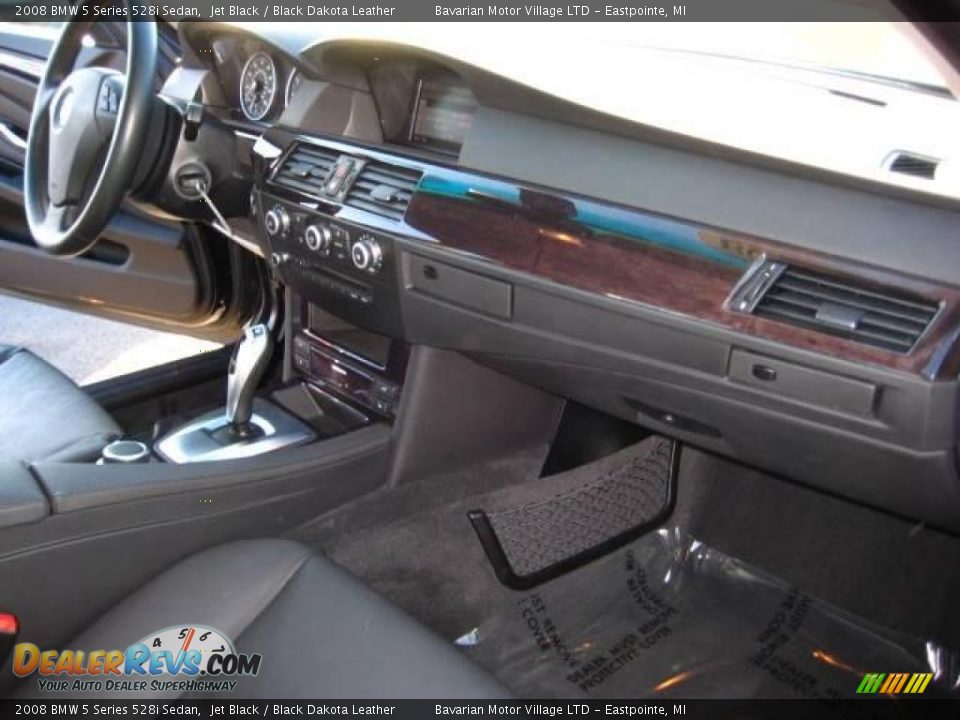 2008 BMW 5 Series 528i Sedan Jet Black / Black Dakota Leather Photo #17
