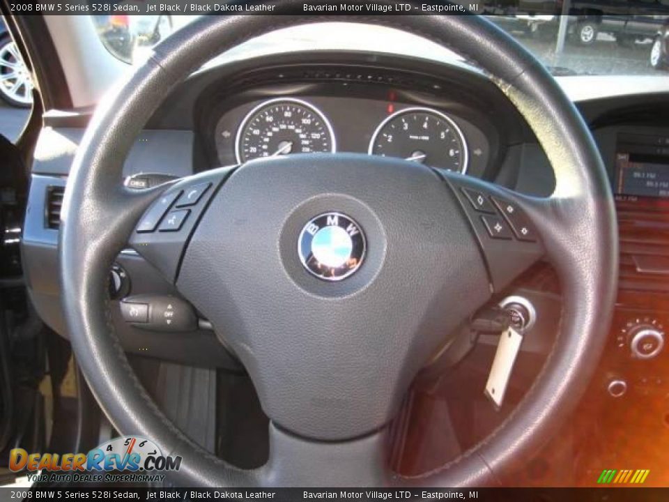 2008 BMW 5 Series 528i Sedan Jet Black / Black Dakota Leather Photo #22