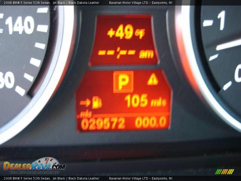 2008 BMW 5 Series 528i Sedan Jet Black / Black Dakota Leather Photo #24