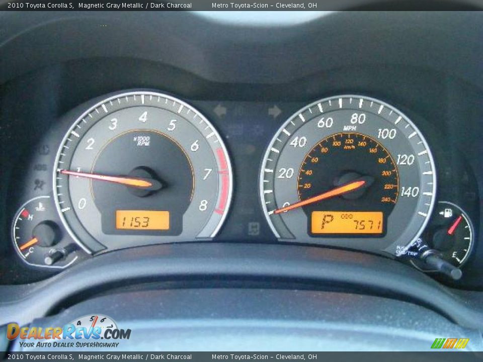 2010 Toyota Corolla S Magnetic Gray Metallic / Dark Charcoal Photo #16