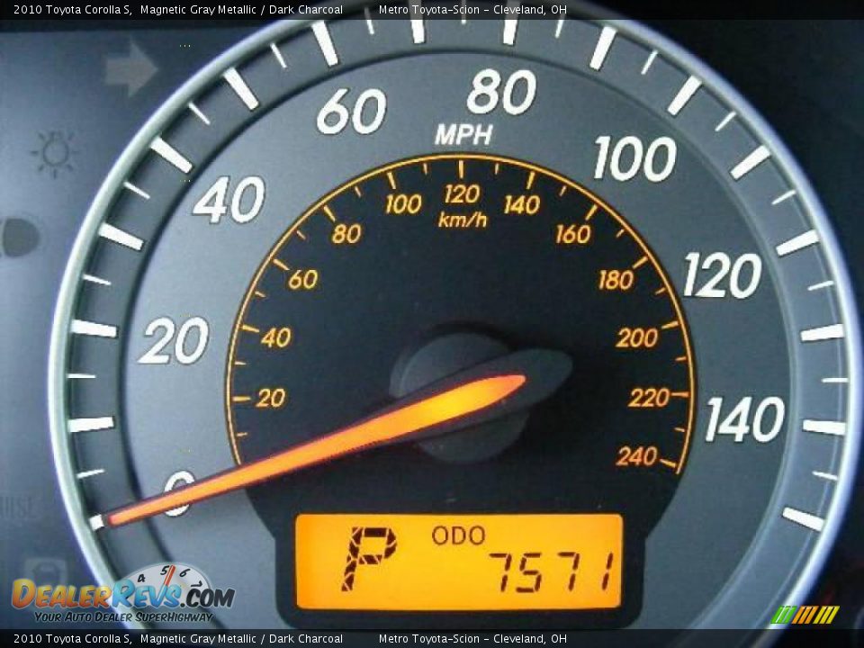 2010 Toyota Corolla S Magnetic Gray Metallic / Dark Charcoal Photo #17