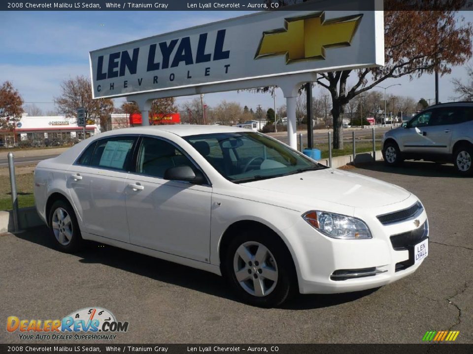 2008 Chevrolet Malibu LS Sedan White / Titanium Gray Photo #1