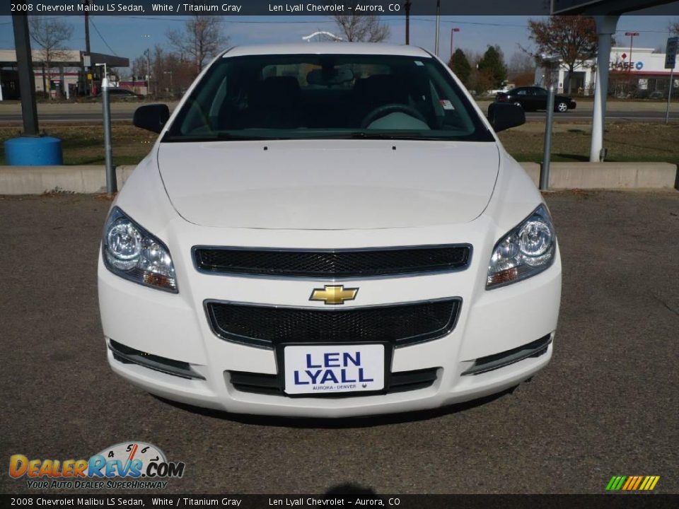 2008 Chevrolet Malibu LS Sedan White / Titanium Gray Photo #2