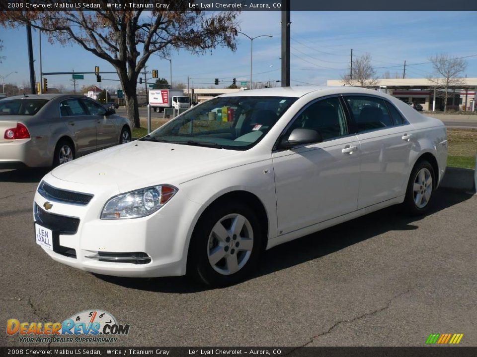 2008 Chevrolet Malibu LS Sedan White / Titanium Gray Photo #3