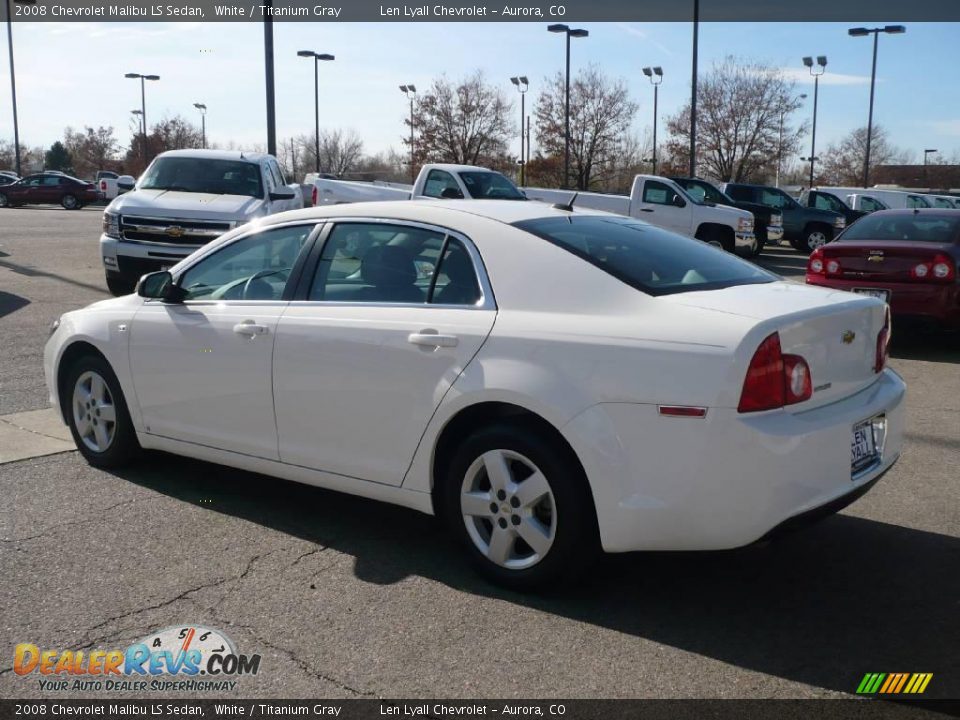 2008 Chevrolet Malibu LS Sedan White / Titanium Gray Photo #4