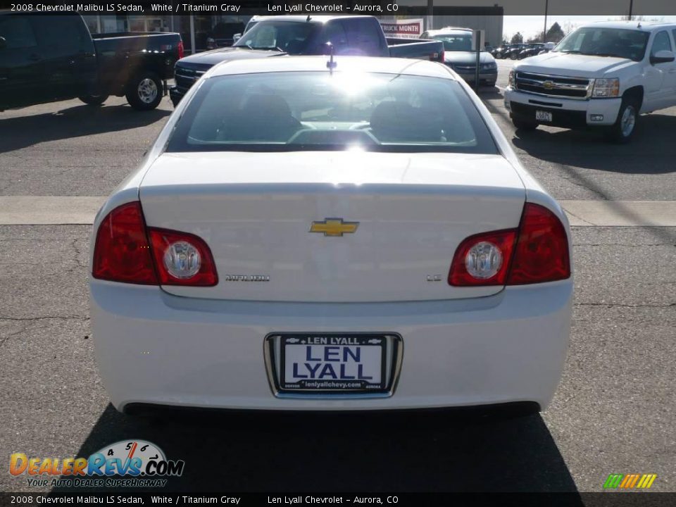 2008 Chevrolet Malibu LS Sedan White / Titanium Gray Photo #5