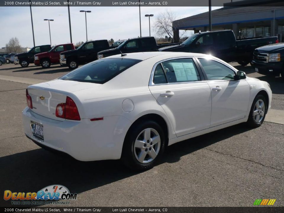 2008 Chevrolet Malibu LS Sedan White / Titanium Gray Photo #6