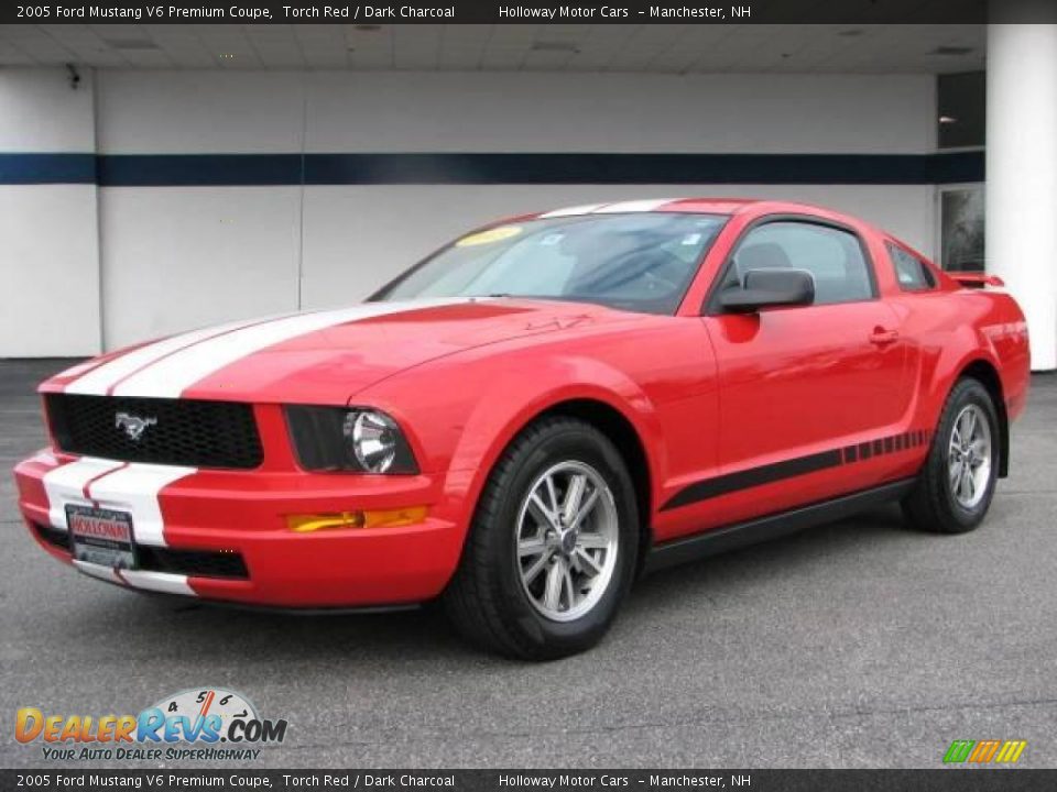 2005 Ford Mustang V6 Premium Coupe Torch Red / Dark Charcoal Photo #1