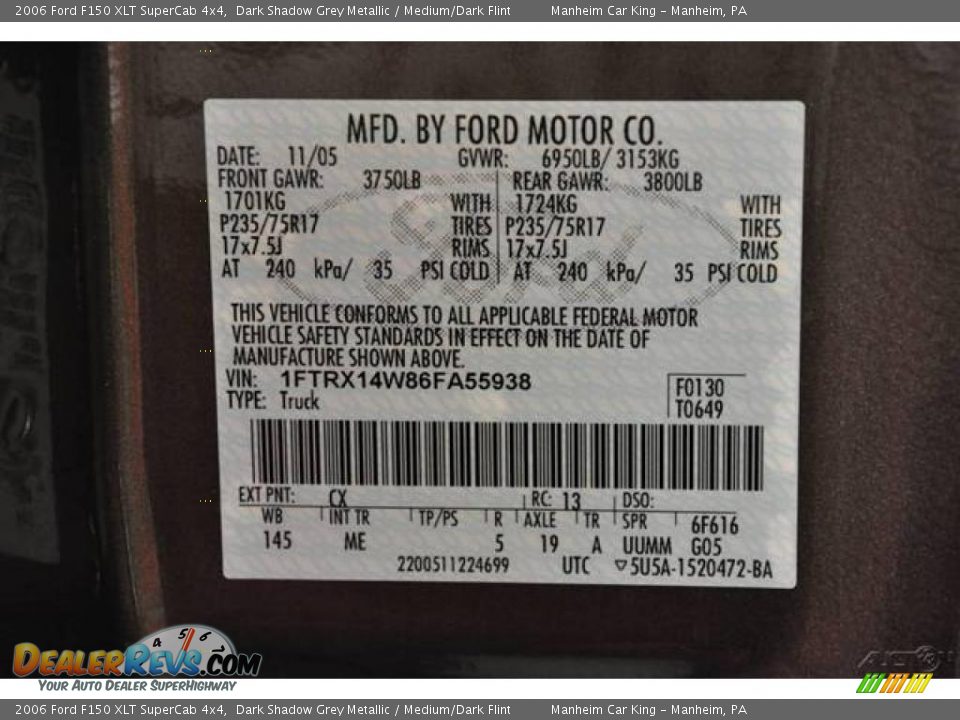 2006 Ford F150 XLT SuperCab 4x4 Dark Shadow Grey Metallic / Medium/Dark Flint Photo #11