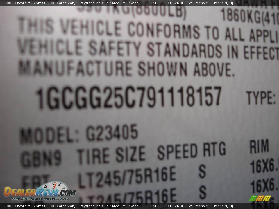 2009 Chevrolet Express 2500 Cargo Van Graystone Metallic / Medium Pewter Photo #15