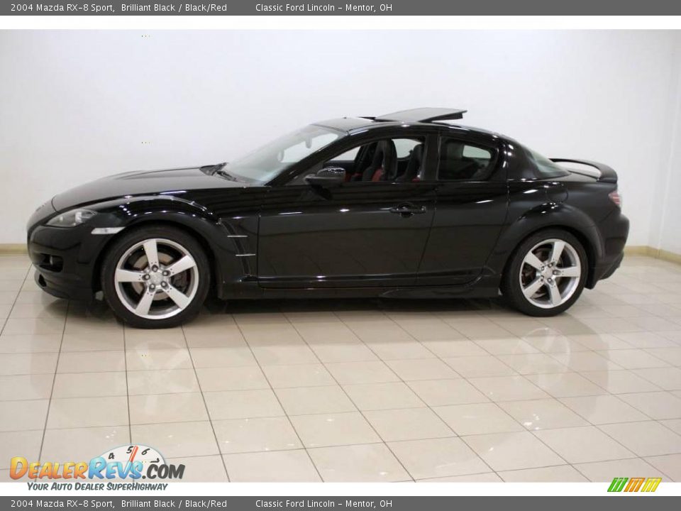 2004 Mazda RX-8 Sport Brilliant Black / Black/Red Photo #4