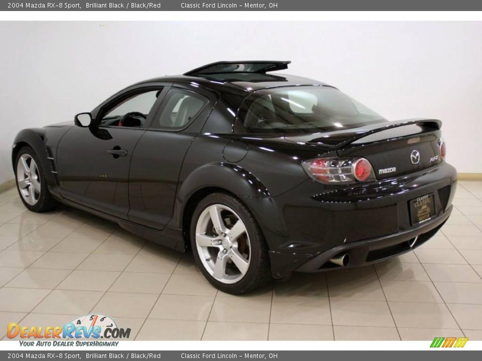2004 Mazda RX-8 Sport Brilliant Black / Black/Red Photo #5