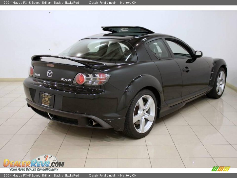 2004 Mazda RX-8 Sport Brilliant Black / Black/Red Photo #6